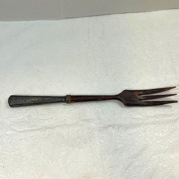 Vintage Sterling Silver Wood Salad Fork Made in France 11" - Picture 3 of 16